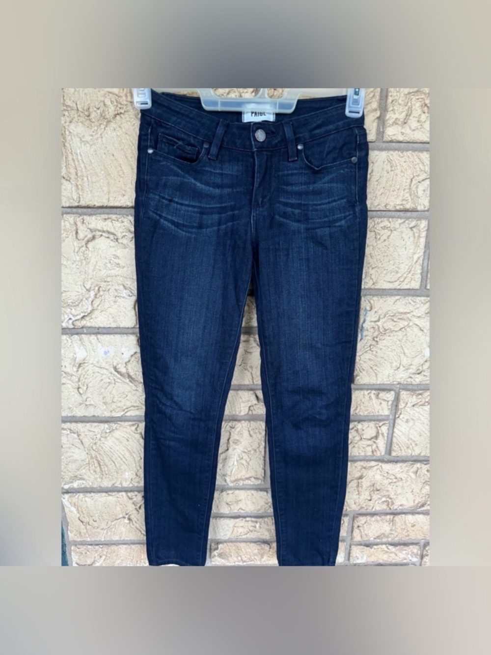 PAIGE Verdigo Ankle Blue Skinny Jeans with Stretch Fit Size 25